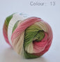 100% Wool Yarn Rainbow Color for Hand Knitting Crochet Plush Thickness