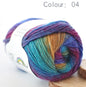 100% Wool Yarn Rainbow Color for Hand Knitting Crochet Plush Thickness