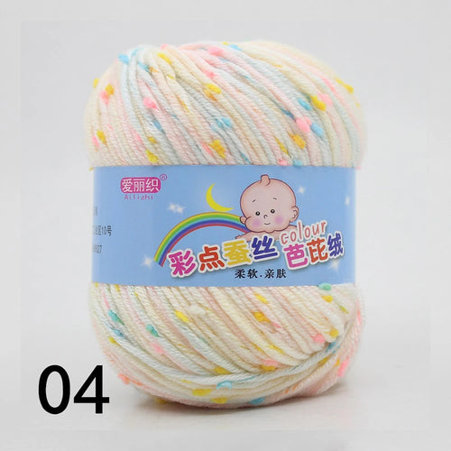 50g Colored Dot Silk Fancy Wool High Quality Baby Cotton Cashmere Yarn