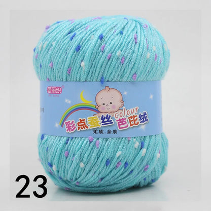 50g Colored Dot Silk Fancy Wool High Quality Baby Cotton Cashmere Yarn