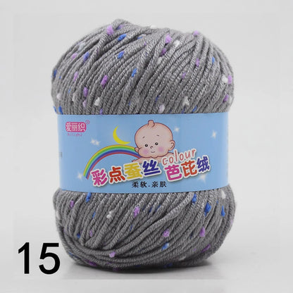 50g Colored Dot Silk Fancy Wool High Quality Baby Cotton Cashmere Yarn