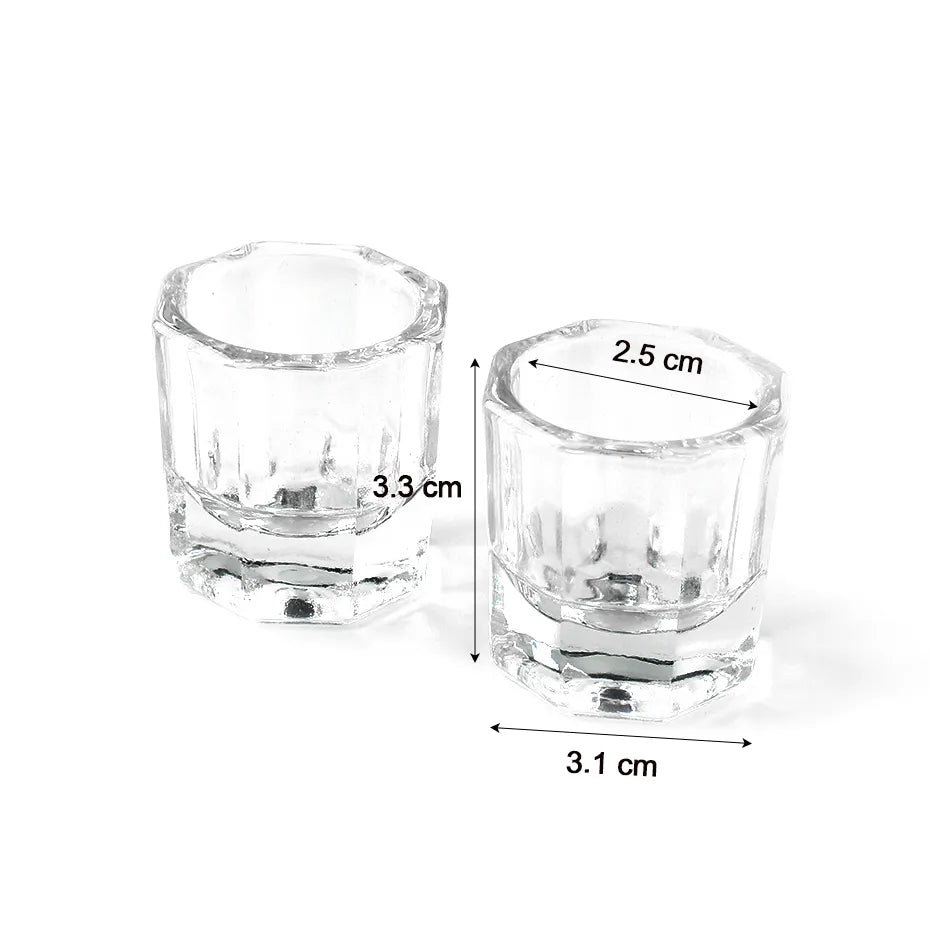 1pcs Nail Crystal Glass Nail Cup Acrylic Liquid Dappen Dish Clear Bowl