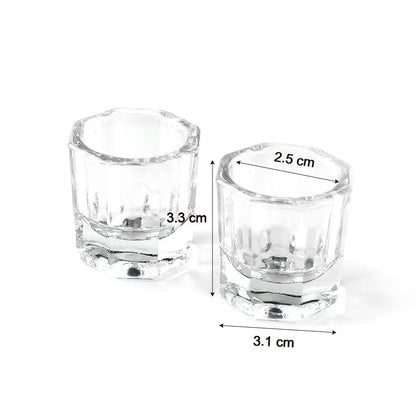 1pcs Nail Crystal Glass Nail Cup Acrylic Liquid Dappen Dish Clear Bowl