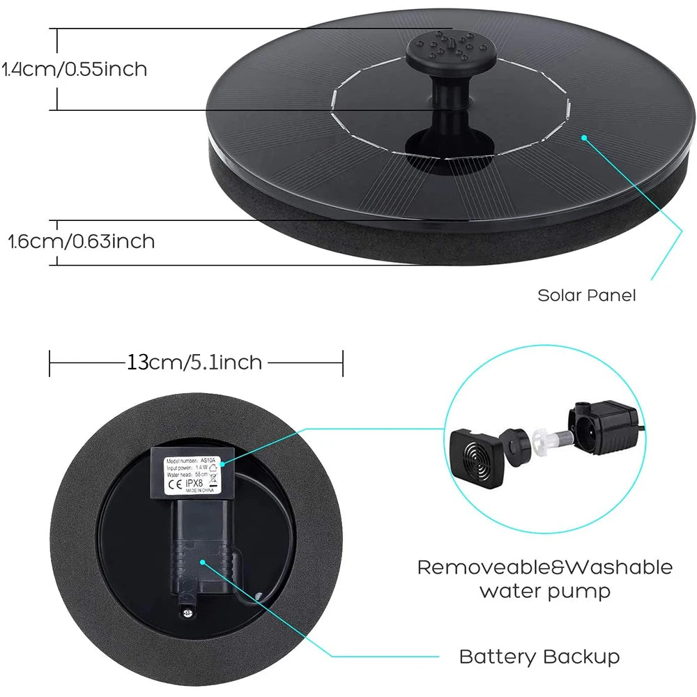Waterfall Fountain Mini Solar Water Fountain Pool Pond Garden