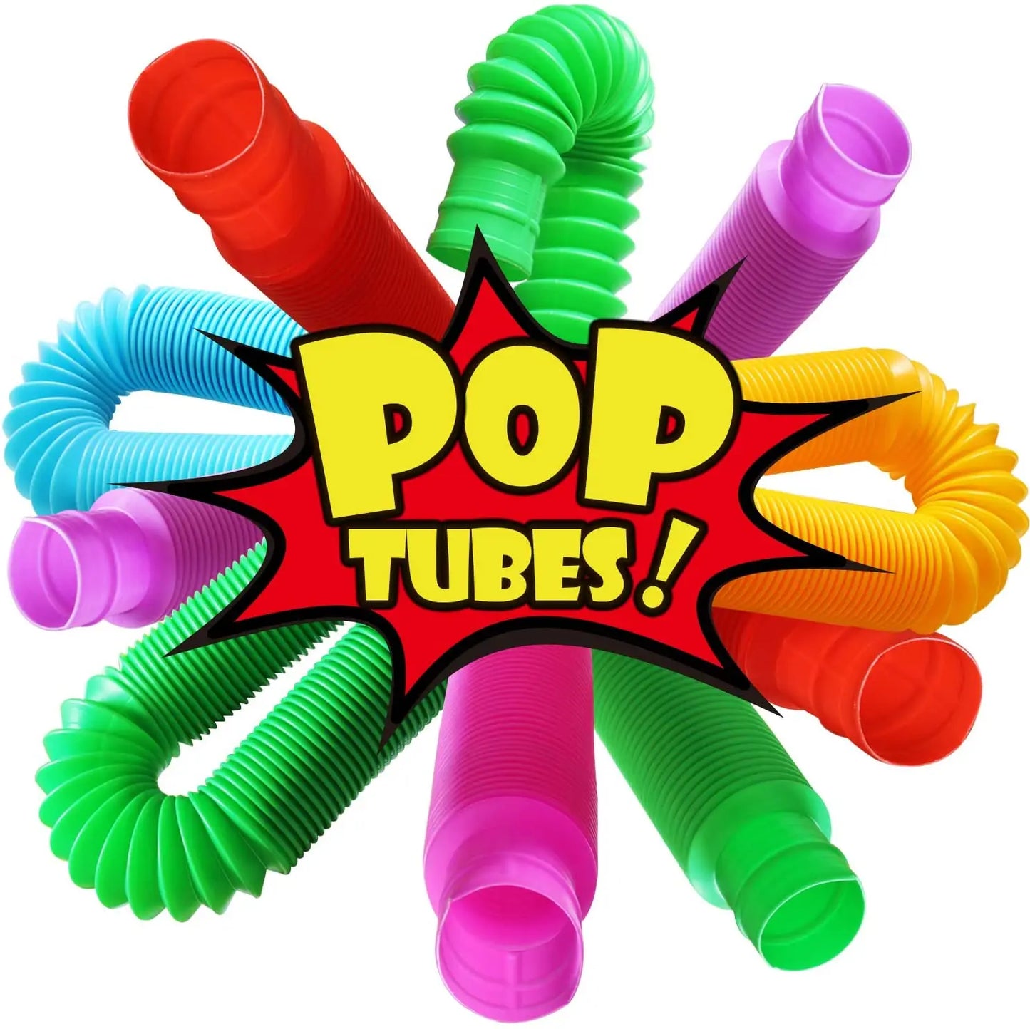 4 Pack Mini Pop Tube Sensory Fidget Toy Colorful Heavy-Duty  for