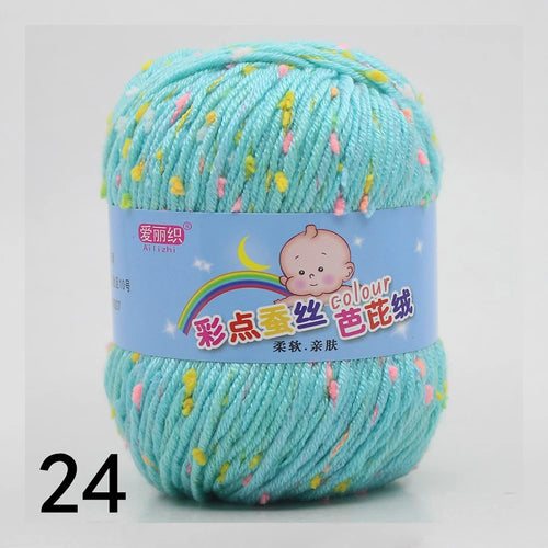 50g Colored Dot Silk Fancy Wool High Quality Baby Cotton Cashmere Yarn