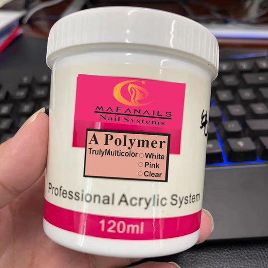 120G Nail Acrylic Powder Clear Pink White Carving Crystal Polymer