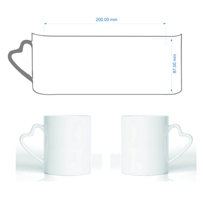 DIY Customized 350ML 12oz Ceramic Mug Heart Handle Type Personalized