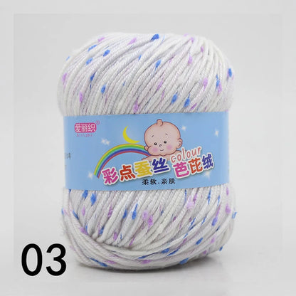 50g Colored Dot Silk Fancy Wool High Quality Baby Cotton Cashmere Yarn