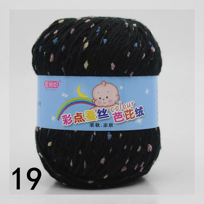 50g Colored Dot Silk Fancy Wool High Quality Baby Cotton Cashmere Yarn