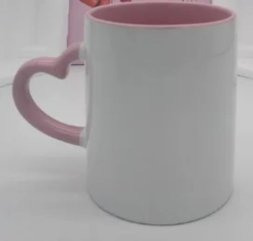 DIY Customized 350ML 12oz Ceramic Mug Heart Handle Type Personalized