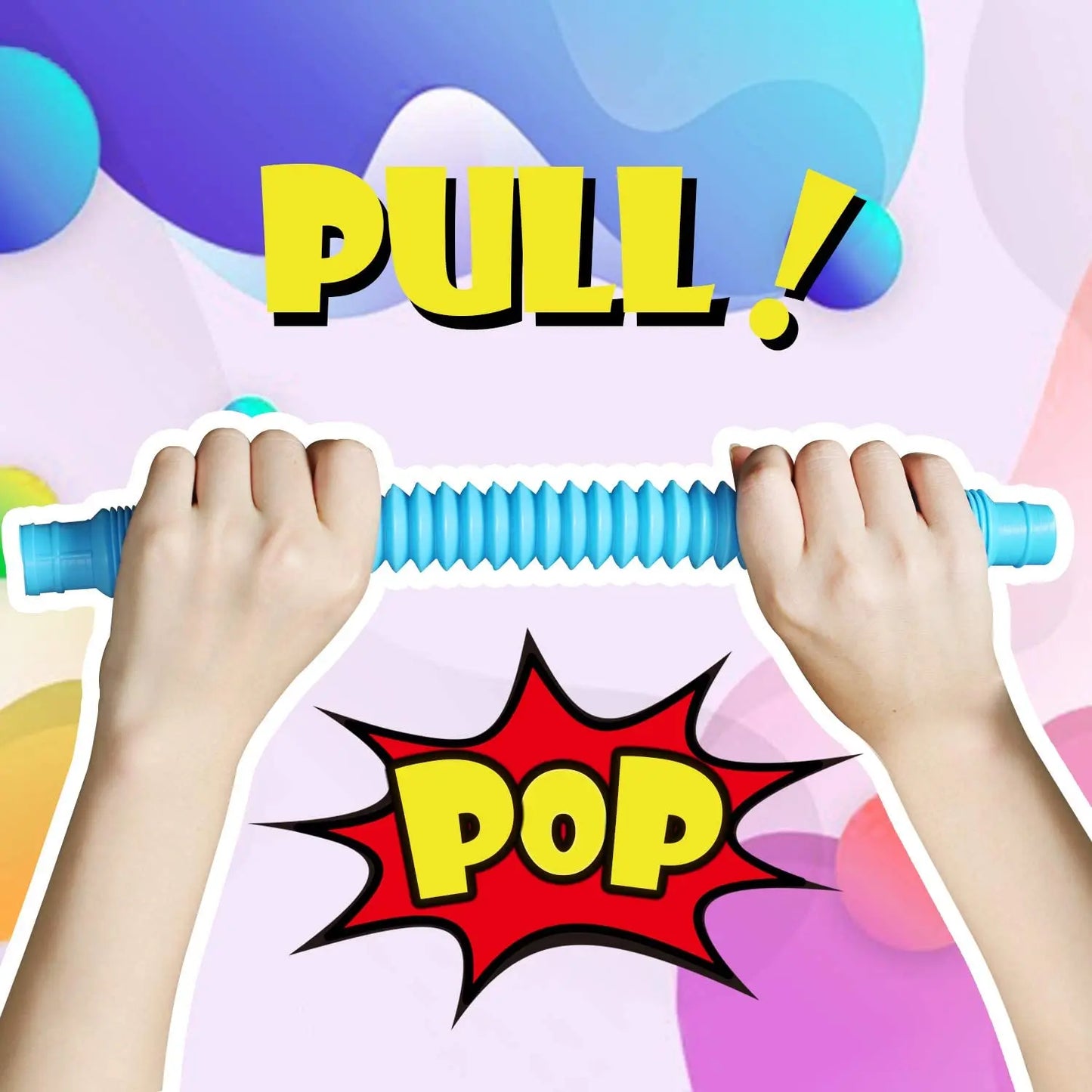 4 Pack Mini Pop Tube Sensory Fidget Toy Colorful Heavy-Duty  for