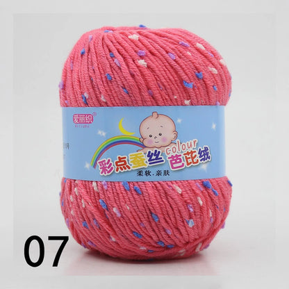 50g Colored Dot Silk Fancy Wool High Quality Baby Cotton Cashmere Yarn