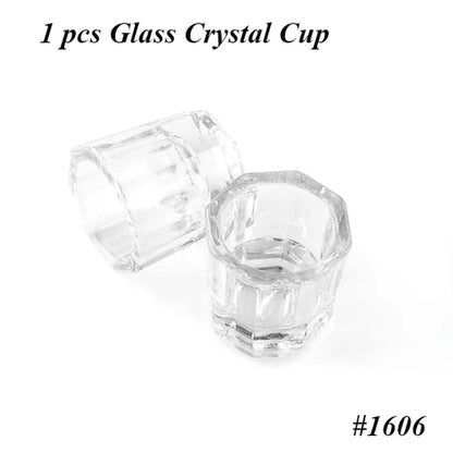 1pcs Nail Crystal Glass Nail Cup Acrylic Liquid Dappen Dish Clear Bowl