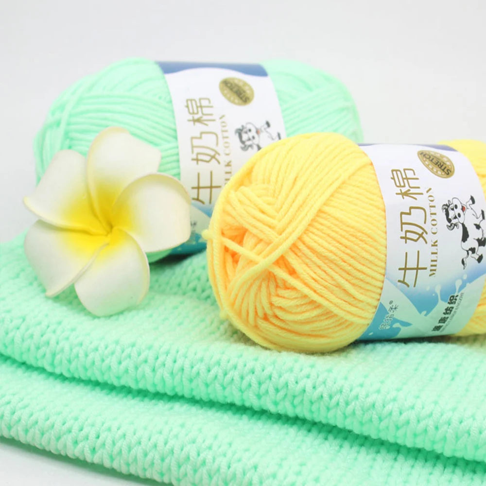 50Gram/Set Milk Cotton Yarn Crochet Line High-quality 5 Strand Milk