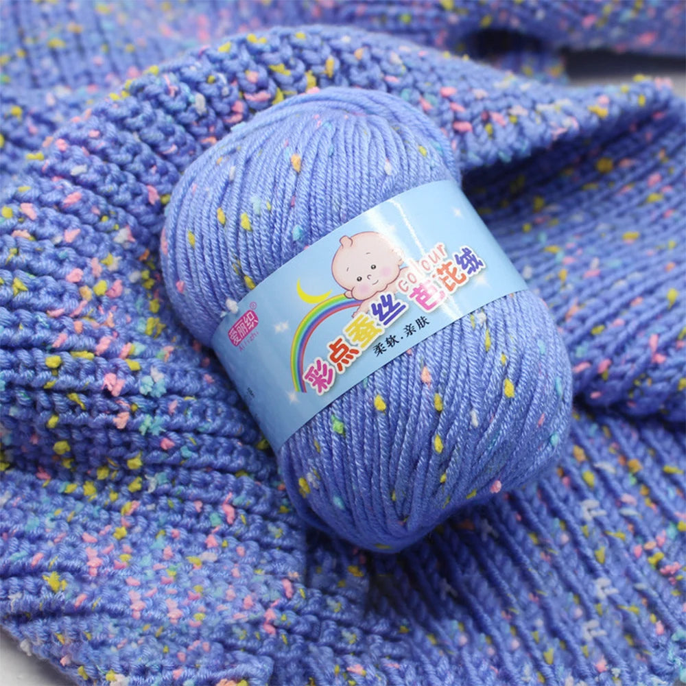 50g Colored Dot Silk Fancy Wool High Quality Baby Cotton Cashmere Yarn