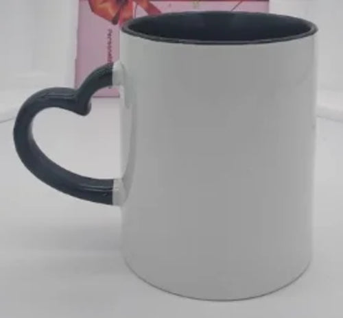 DIY Customized 350ML 12oz Ceramic Mug Heart Handle Type Personalized