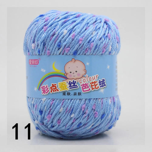 50g Colored Dot Silk Fancy Wool High Quality Baby Cotton Cashmere Yarn