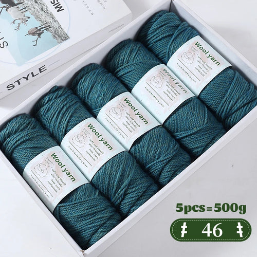 500g Gradient Dyed Rainbow Alpaca Wool Yarn, Thick Yarn for Hand