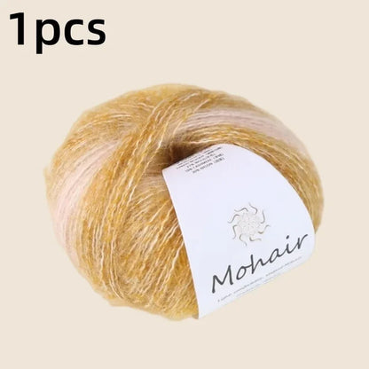 Gradient Mohair Soft Cotton Yarn DIY Crochet Hand Knitting Yarn