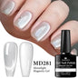 MSRUIOO 8ml Moonlight Cat Magnetic Nail Gel Polish Glitter Pink Silver
