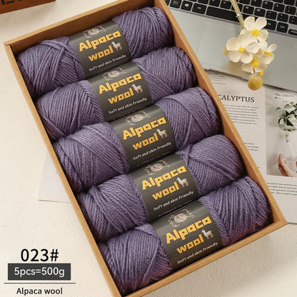 500g Alpaca Wool 245 Chunky Knitting Yarn Multi-Color Autumn and