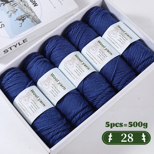 500g Gradient Dyed Rainbow Alpaca Wool Yarn, Thick Yarn for Hand