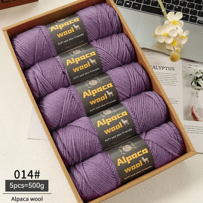 500g Alpaca Wool 245 Chunky Knitting Yarn Multi-Color Autumn and