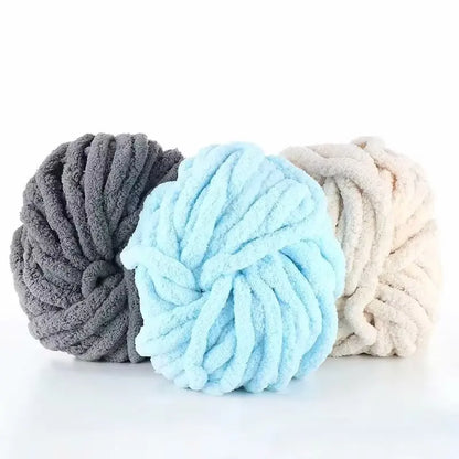 500g of Thick Chenille Yarn for Blankets, Ultra-Soft, Thick, Fluffy,