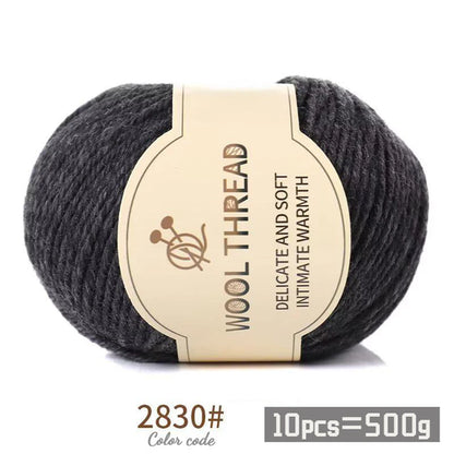 500g 290 Medium Coarse Combed Alpaca Wool Yarn, Autumn and Winter Warm