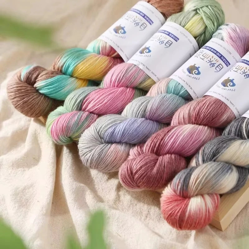 1Pc 100g/roll Merino Wool Yarn Handmade Dyed Wool Yarn Soft Sweater