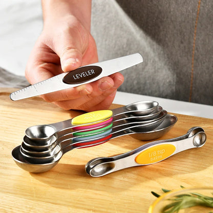 8Pcs/Set Magnetic Measuring Spoon Set Stainless Steel Stackable