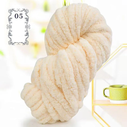 500g of Thick Chenille Yarn for Blankets, Ultra-Soft, Thick, Fluffy,
