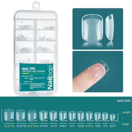 Nailpop Soft Gel Tips for Nails Acrylic Material Medium Almond/Coffin