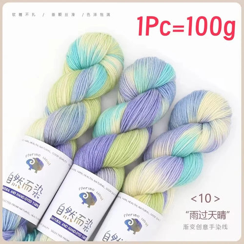 1Pc 100g/roll Merino Wool Yarn Handmade Dyed Wool Yarn Soft Sweater