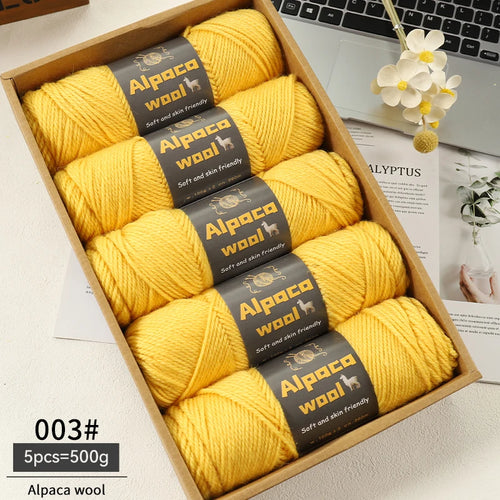 500g Alpaca Wool 245 Chunky Knitting Yarn Multi-Color Autumn and