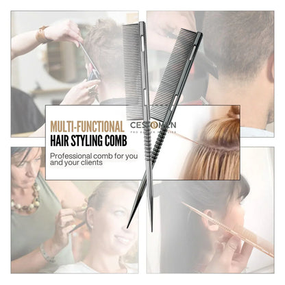 New Design Rat Tail Aluminium Styling Comb Professional Barber Heat