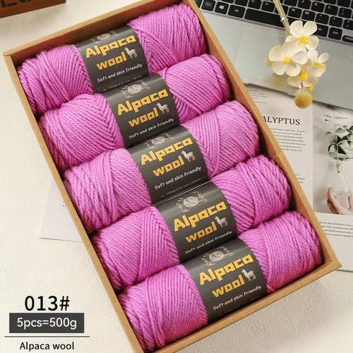 500g Alpaca Wool 245 Chunky Knitting Yarn Multi-Color Autumn and