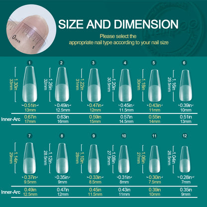 Nailpop Soft Gel Tips for Nails Acrylic Material Medium Almond/Coffin