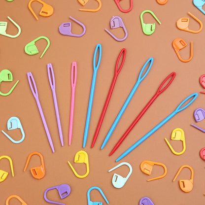 61pcs Multicolor Plastic Resin Small Clips Knitting Crochet Markers
