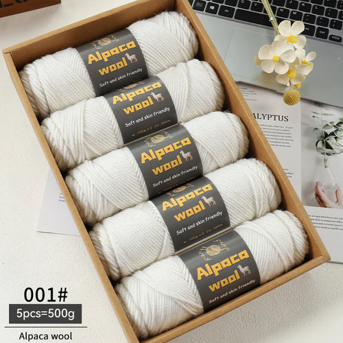 500g Alpaca Wool 245 Chunky Knitting Yarn Multi-Color Autumn and