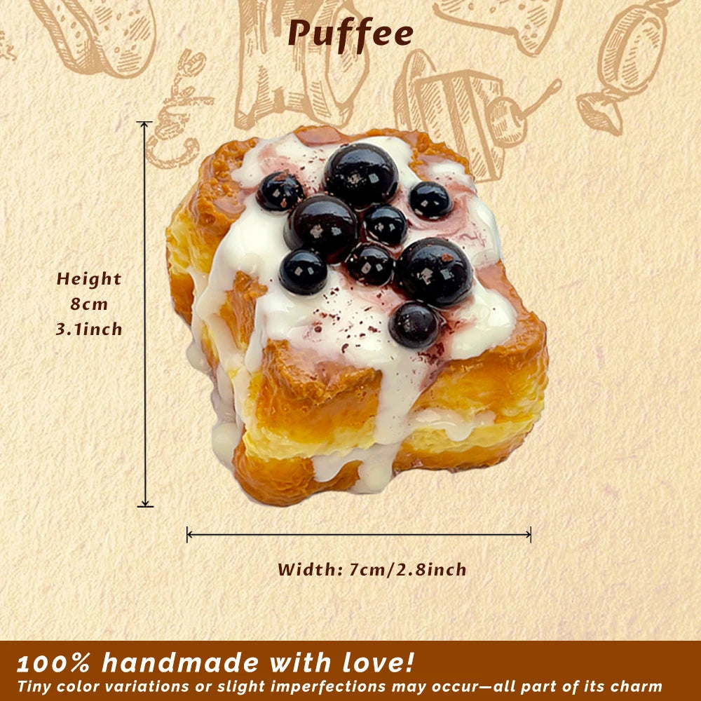 Boba Toast Food-grade Silicone Squishy Toy, Handmade Taba Squishy,