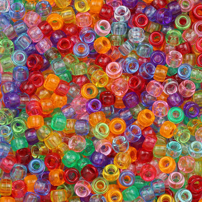 100/200/400pcs 6x9mm Solid Color Large Hole Pony Beads DIY Jewelry