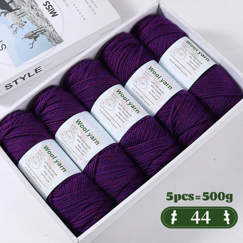 500g Gradient Dyed Rainbow Alpaca Wool Yarn, Thick Yarn for Hand