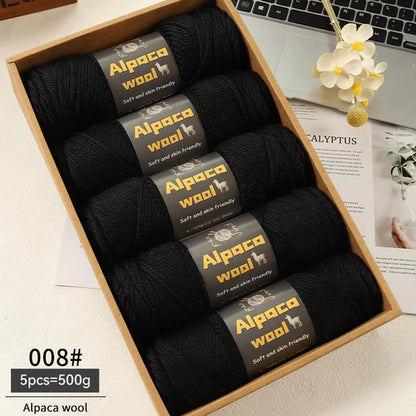 500g Alpaca Wool 245 Chunky Knitting Yarn Multi-Color Autumn and