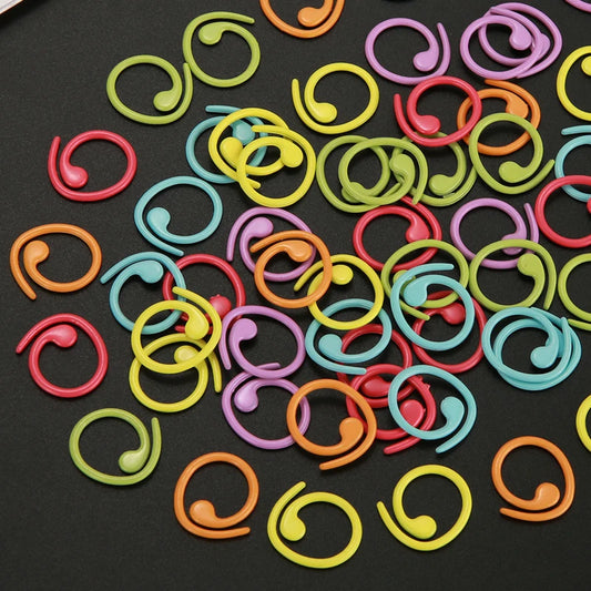 Metal Stitch Markers Helical-Shaped Crochet Markers Ring Multicolor