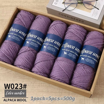500g alpaca wool yarn, coarse yarn, hand woven to make warm and