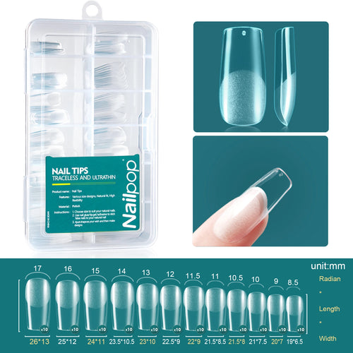 Nailpop Soft Gel Tips for Nails Acrylic Material Medium Almond/Coffin