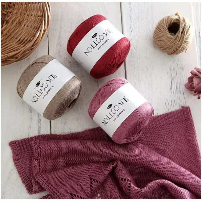 50g/PC Silk Lace Cotton Milk Crochet Yarn Baby Hand-Knitted Warm Soft