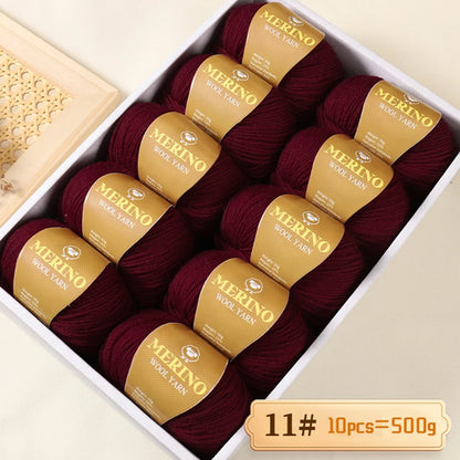 500g of High-Quality 212 Medium-Fine Alpaca Wool Yarn 10 pack